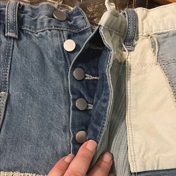 MNML Patchwork Blue and Cream Jeans - Picture 4 of 6